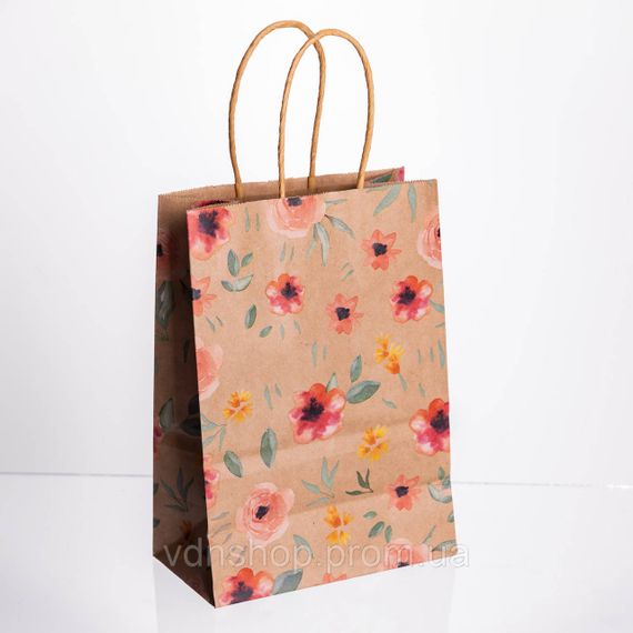 Набір подарункових крафтових пакетів з паперу 12 (шт.) гарні пакети для подарунків 15×8×21 (см) HP-10359-6R | Зображення 1