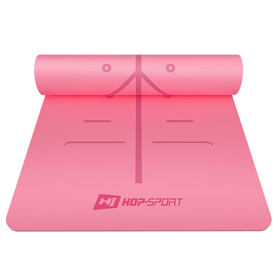 Йога-мат Hop-Sport PU 0,5см 183 x 68см HS-P005GM рожевий | Зображення 4