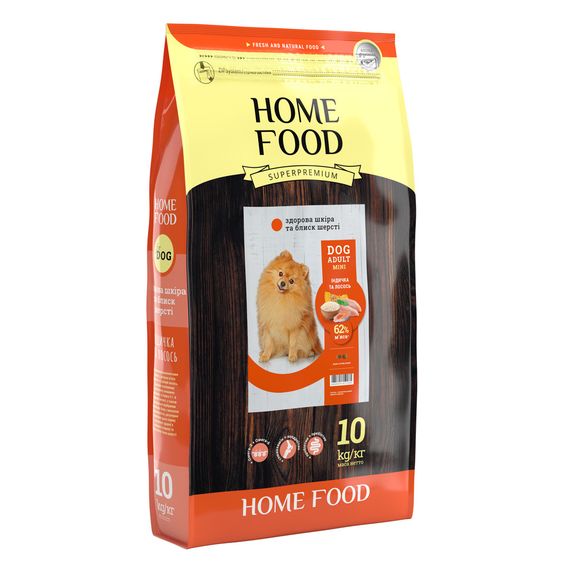Сухий корм Home Food для дорослих собак малих порід Індичка та лосось  10кг
