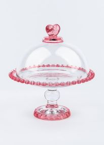 Тортівниця з кришкою OLens Рожеве серце 01-046 19.5 см