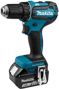Шуруповерт-дриль Makita, 18В LXT, 3 АЧ*2шт, DC18RC, кейс Makpac, 50/27Нм, 1.4-1.7 кг (DDF485RFJ)