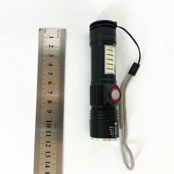 Кишеньковий ліхтар із USB зарядкою SY-1903C-P50+SMD+RGB Alarm / Ліхтарик світлодіодний для туриста / Потужний акумуляторний YZ-591 | Зображення 4