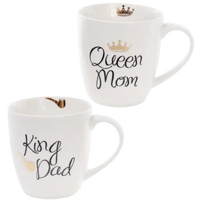 Кухоль 520 мл порцеляновий King Dad Queen Mom BONA DI