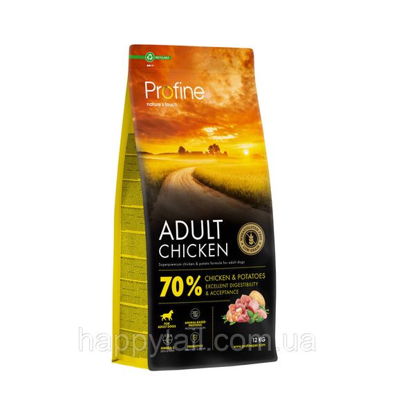 Сухой корм Profine Adult Chicken & Potatoes для собак всех пород, курица и картофель, 12 кг