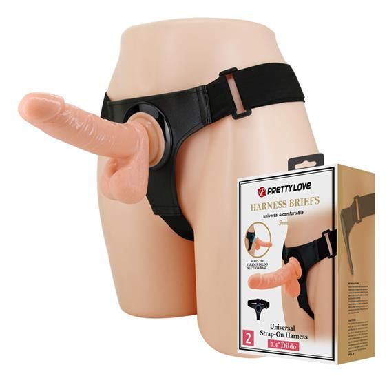 Страпон - Pretty Love Harness Briefs Tom 7.4"
