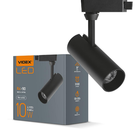 LED Світильник трековий 10W 4100К 220V чорний VL-TR04-104B Videx