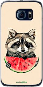 Чохол на Samsung Galaxy S6 Edge G925F Єнотик з кавуном "4605u-83-2448"