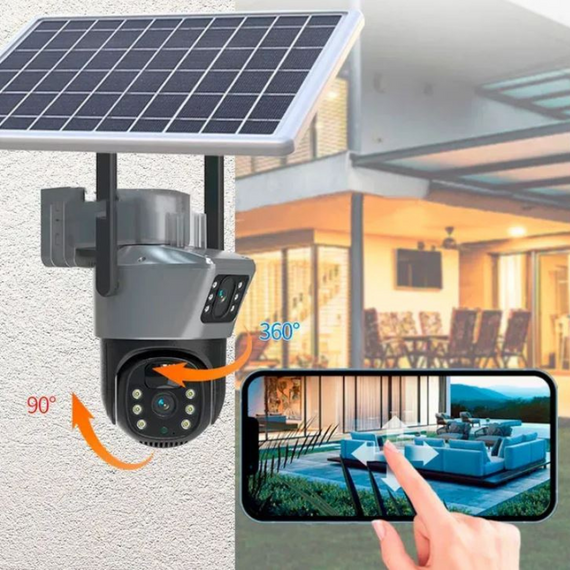 Вулична камера відеоспостереження Solar ptz 6MP TP18, камера з поворотом і нічним баченням, чорна автономна камера | Зображення 8