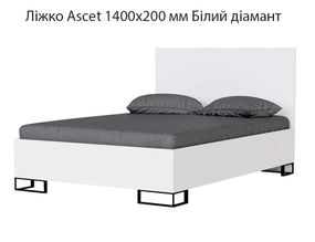 Ліжко Ascet (Аскет) Art in Head, у скандинавському стилі 1400х20000 мм колір Білий діамант