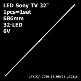 LED підсвітка TV Sony 32" inch 32-led 686mm 17Y 32"_7020_32_REV01_170316 KDL-32WE613 KDL-32WE615 1шт.