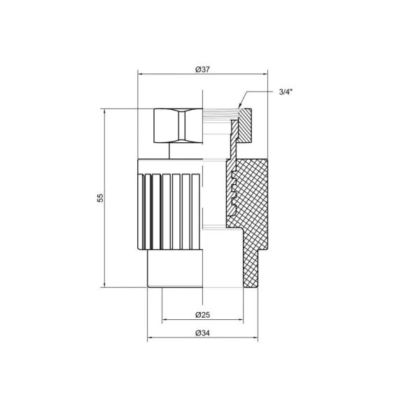 Муфта PPR Thermo Alliance з накидною гайкою 25х3/4" | Зображення 1