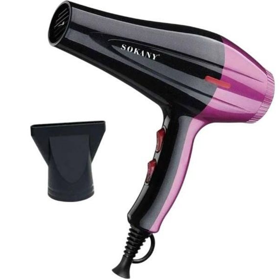 Фен для сушки волос с насадкой концентратором и 2 скоростями 950Вт Sokany SK-14014 Черный с малиновым