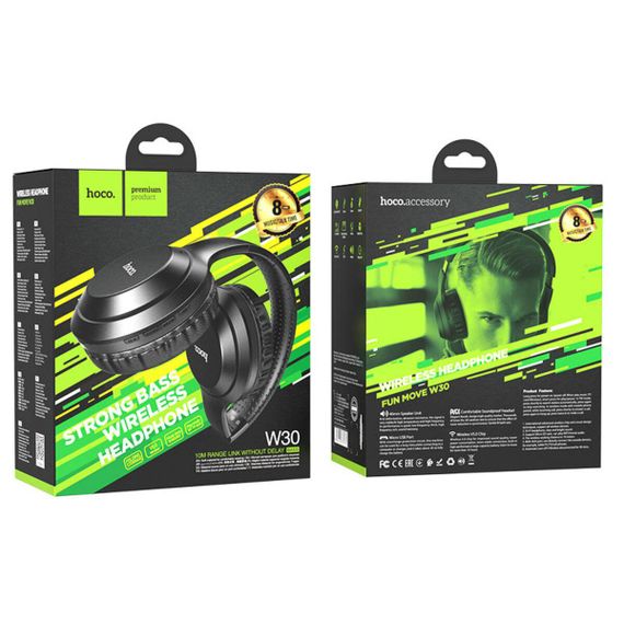 Бездротові навушники HOCO W30 Fun move BT headphones Black | Зображення 4