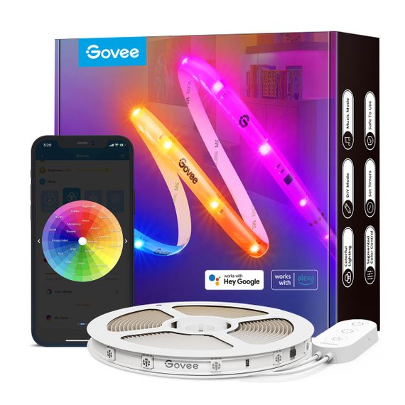 Стрічка світлодіодна Govee  розумна H619С RGBIC Basic Wi-Fi + Bluetooth LED Strip Light With Protective Coating 10м Білий (H619C3D1) | Зображення 1