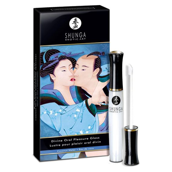 Стимулювальний блиск для губ Shunga LIPGLOSS – Coconut Water (10 мл), ефект поколювання, холод-тепло Sex Aura