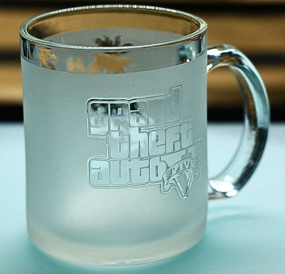 Стеклянная чашка 320 мл GTA с гравировкой подарок для фаната GTA игровая кружка ГТА | Зображення 4