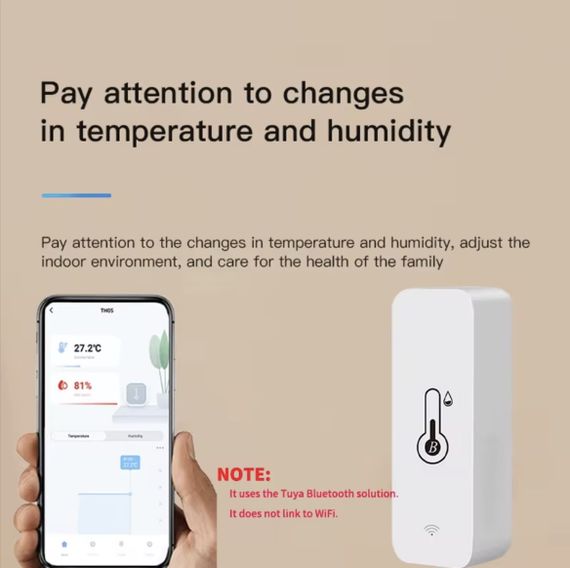 Умный Bluetooth-датчик температуры и влажности Tuya с удаленным мониторингом | Зображення 5