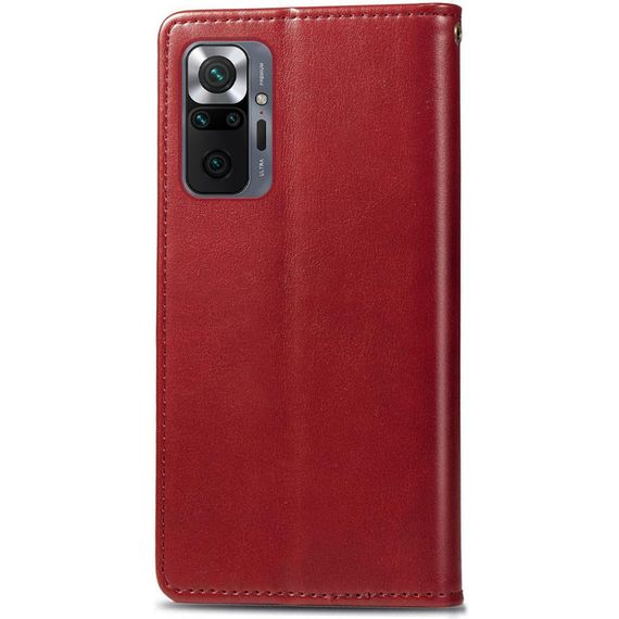 Кожаный чехол книжка GETMAN Gallant (PU) для Xiaomi Redmi Note 10 Pro / 10 Pro Max Искусственная кожа, Слот для визитки, Красный | Зображення 3