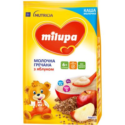 Детская каша Milupa молочная гречневая с яблоком для детей от 6 месяцев 210 г (5900852054754) - Топ Продаж! | Зображення 1