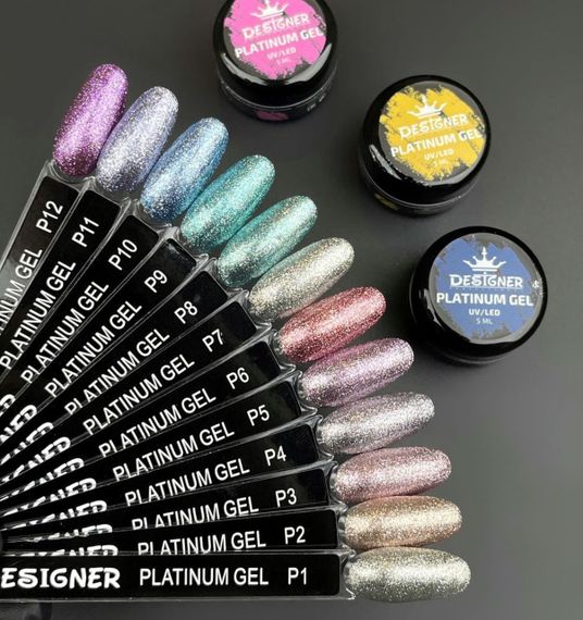 Гель-фарба P13 Designer Platinum Gel з блистками 5мл | Зображення 3