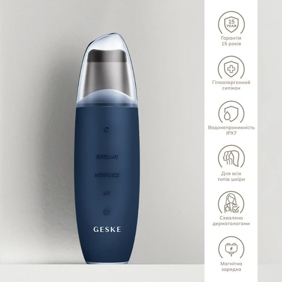 Мікрострумовий скрабер для шкіри та усунення чорних точок GESKE MicroCurrent Skin Scrubber&Blackhead Remover 9в1 magenta, Синій | Зображення 2