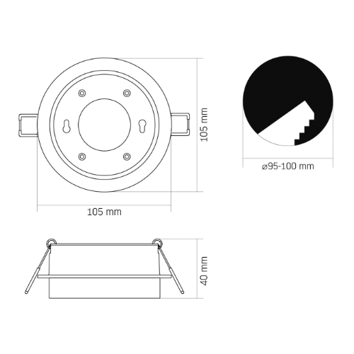 LED Світильник врізний круглий під лампу GX53 чорний VL-SPF33R-B Videx | Зображення 1