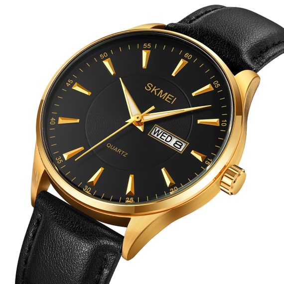 Чоловічий годинник Skmei 2075GDBK Gold-Black | Зображення 1