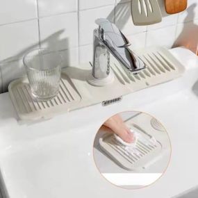 Килимок бризковик на кран Drain mat LY-692 Білий