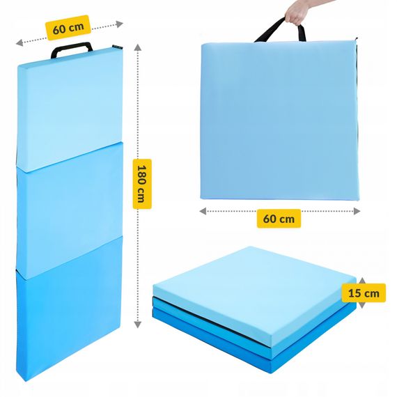 Мат гімнастичний складаний 4FIZJO 180 x 60 x 5 см 4FJ0570 Blue/Sky Blue (P-5907739319685) | Зображення 9