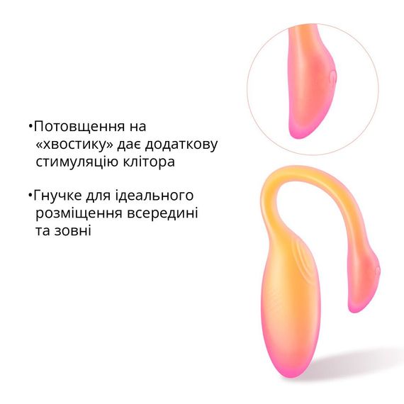Смарт-віброяйце Magic Motion Flamingo Max Orange 2 в 1: віброяйце та тренажер Кегеля, 10 режимів | Зображення 6