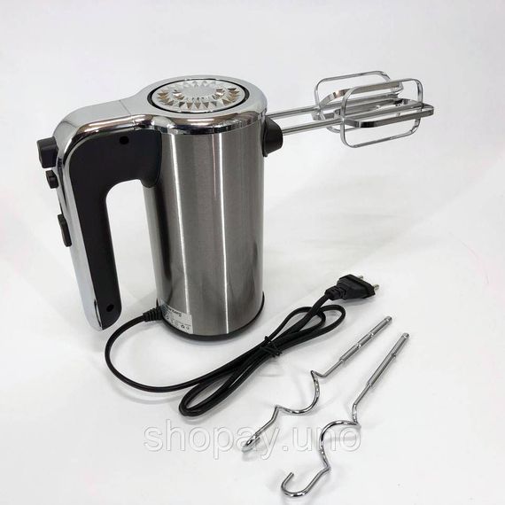 Миксер ручной электрический Rainberg RB-1012 600W Нержавейка, ручной миксер для кухни, мощный миксер | Зображення 7