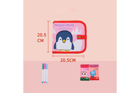 Многоразовый альбом для рисования с фломастерами – Penguin World