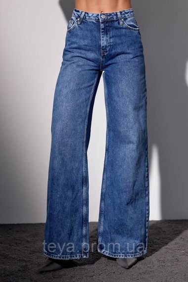 Женские джинсы фасона wide leg цвет синий размер 36 FL_000996