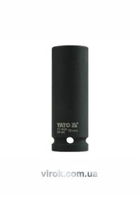 Головка торцева ударна шестигранна YATO 1/2" М18 х 78 мм, глибока, квадрат (YT-1038)
