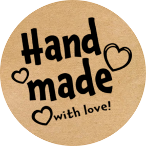 Этикетка круглая крафт "Handmade 02​", Диаметр 50 мм, 250 шт/рулон, Viskom