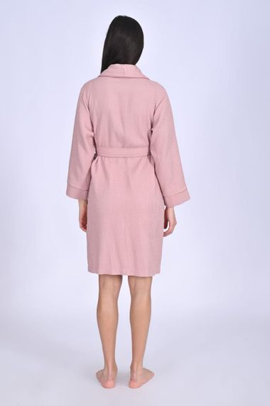 Жіночий вафельний халат Nusa 4271 пудровий S | Зображення 1