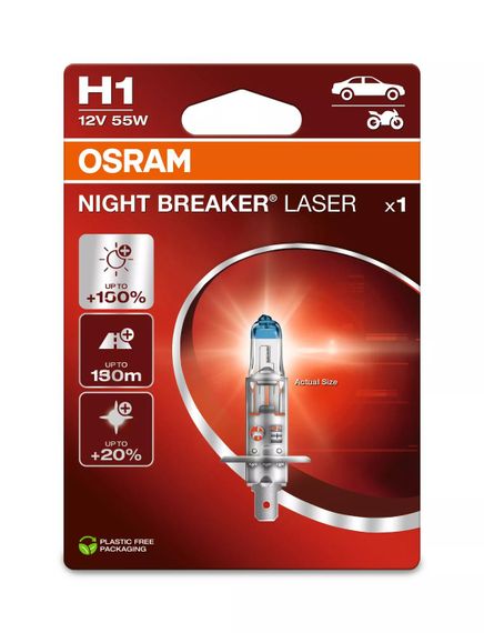64150NL-1BL OSRAM Лампа H1 12V 55W P14,5S NIGHT BREAKER LASER +150%