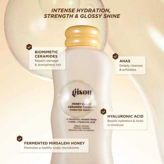 Шампунь для волосся Gisou Honey Gloss Ceramide Therapy Shampoing Hydratant (250 ml) | Зображення 4