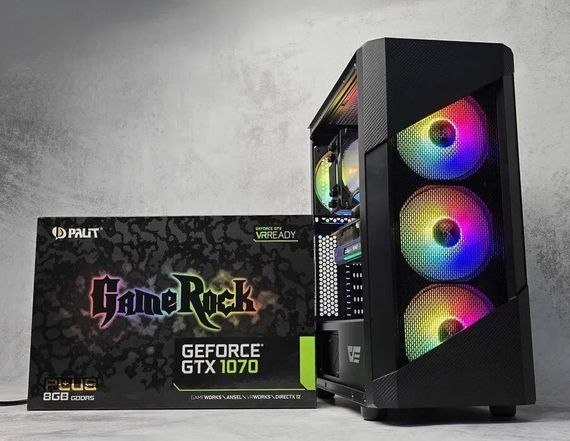 Ігровий ПК DarkFlash Pollux Tower / Intel Core i3-12100F (4 (8) ядра по 3.3 - 4.3 GHz) / 16 GB DDR4 / 512 GB SSD M.2 / nVidia GeForce GTX 1070, 8 GB GDDR5, 256-bit / 600W б/в | Зображення 1
