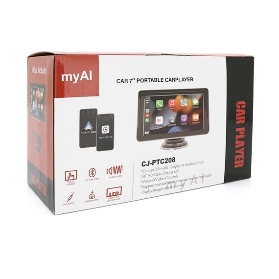 Автомобільний РК-монітор 7" + Carplay CJ-PTC701, Box | Зображення 1