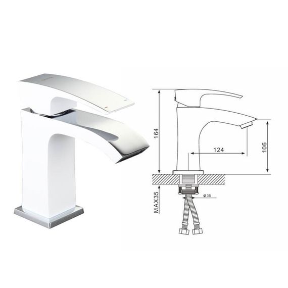 Змішувач для умивальника Gappo Jacob G1007-8 | Зображення 1