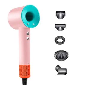 Фен стайлер для волос 5 в 1 Supersonic Premium 1600Вт 5 насадок 3 режима скорости с ионизацией Розовый PH770PBL