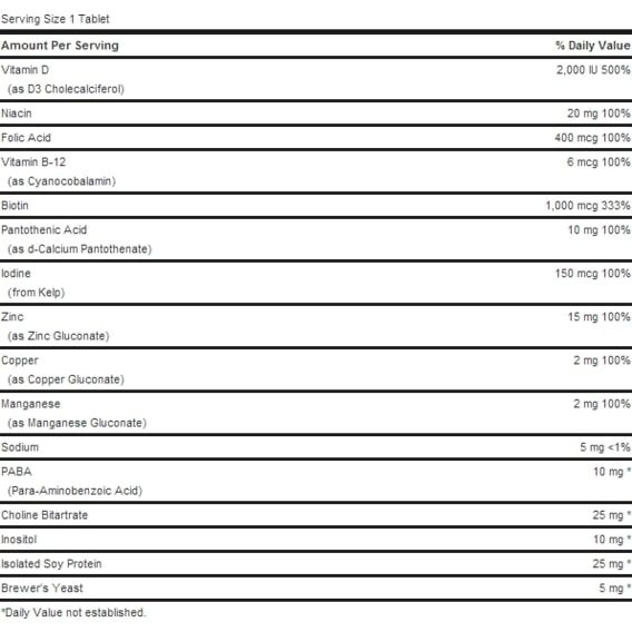 Комплекс для шкіри, волосся, нігтів Puritan's Pride VITAMINS for the HAIR 60 Tabs | Зображення 1