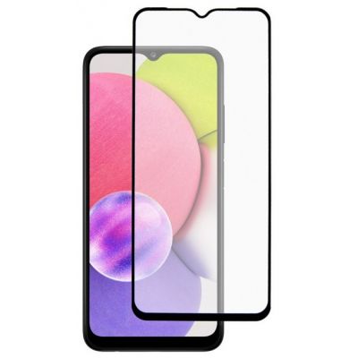 Стекло защитное Dengos Full Glue Samsung Galaxy A03 (black) (TGFG-201) | Зображення 1