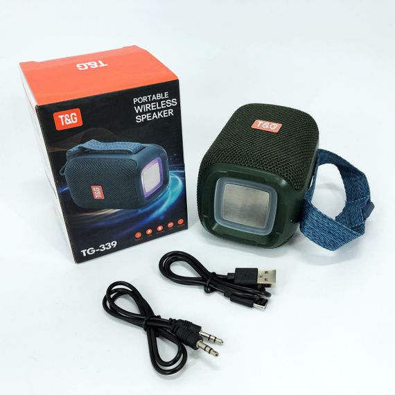 Колонка портативна з радіо блютус TG339, Колонка з rgb світломузикою активна акумуляторна TR-77