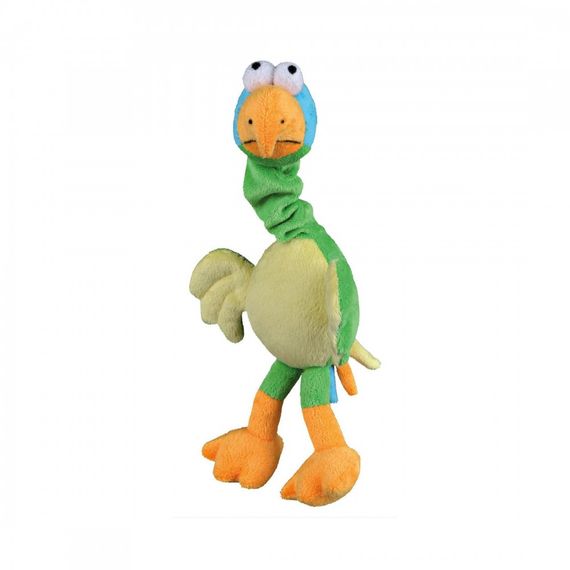 Іграшка Trixie для собак Пташка з пискавкою та еластичною шиєю плюш 30 см