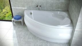Ванна акриловая асимметричная Wenus 170x110 R с ногами и панелью