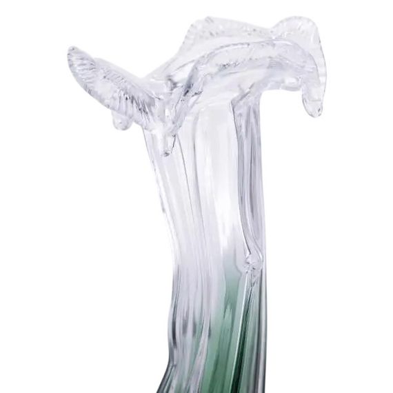 Декоративна скляна ваза для квітів 29 см фігурна Зелена HP-9-1 | Зображення 3