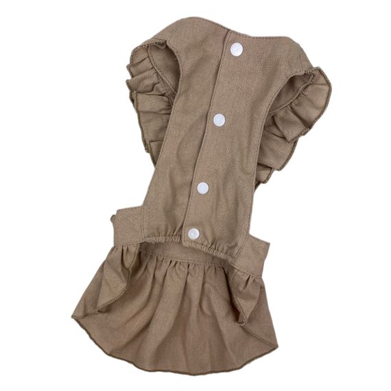 Сукня льон рюші з вузликами беж P-24 | Зображення 1