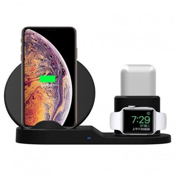 Бездротова зарядка 3 в 1 wireless charger 3 in 1 для смартфона смарт-годинника навушників із захистом | Зображення 5